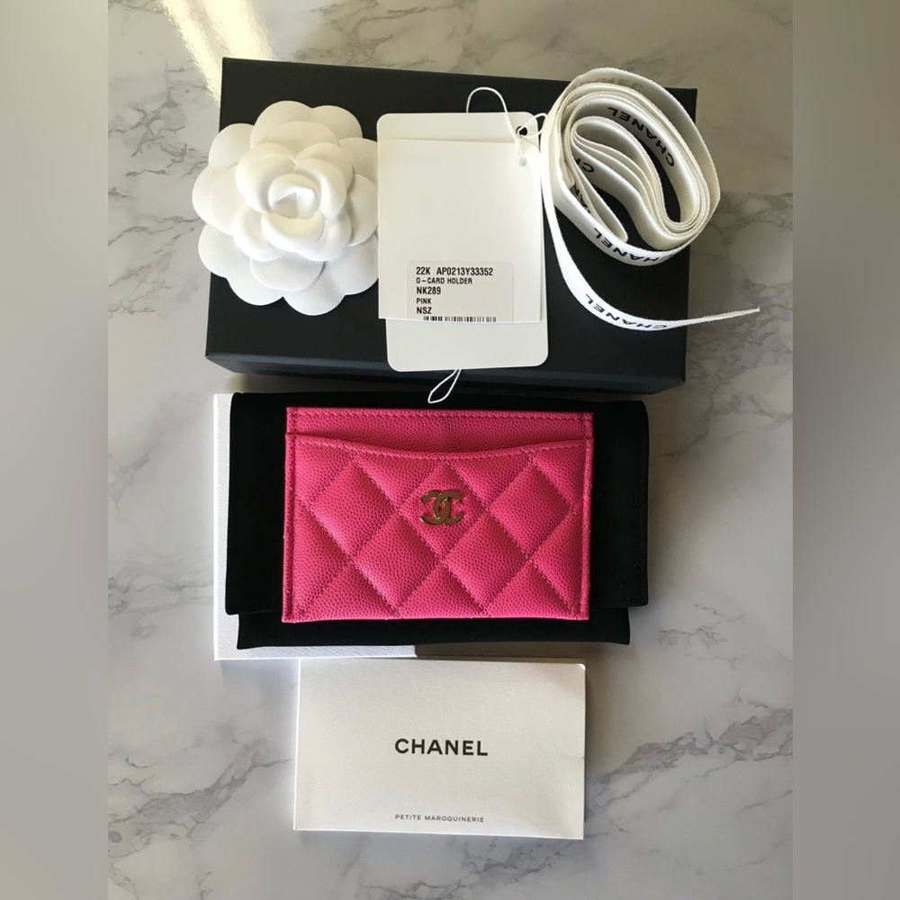 Chanel Pink Quilted Card Holder